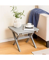 Outdoor Folding Side Table Weather-Resistant Hdpe Adirondack Table