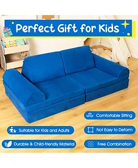 Costway 6 Pcs Kids Play Sofa Set Modular Convertible Foam Folding Couch Toddler Playset