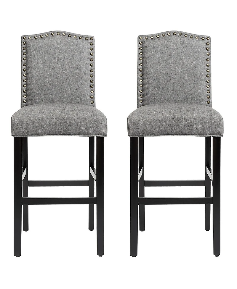 Set of 2 Bar Stools 30'' Upholstered Kitchen Chairs