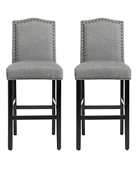Set of 2 Bar Stools 30'' Upholstered Kitchen Chairs