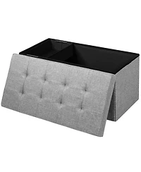 31.5''Fabric Foldable Storage Ottoman Toy Chest W/Removable Storage Bin