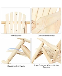 Costway Log Rocking Chair Wood Single Porch Rocker Lounge Patio Deck Furniture