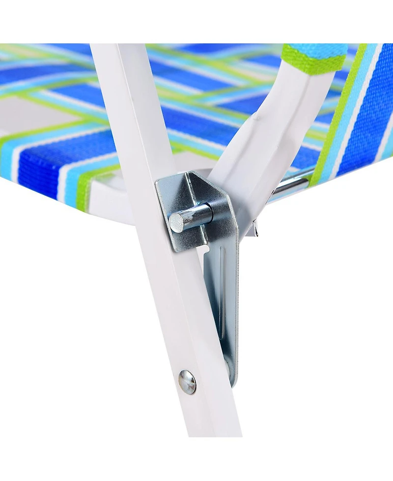 2PCS Folding Beach Chair Camping Lawn Webbing Lightweight 1 Position