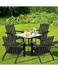 Costway Patio Adirondack Chair Acacia Wood Lounge Armrest Garden Deck