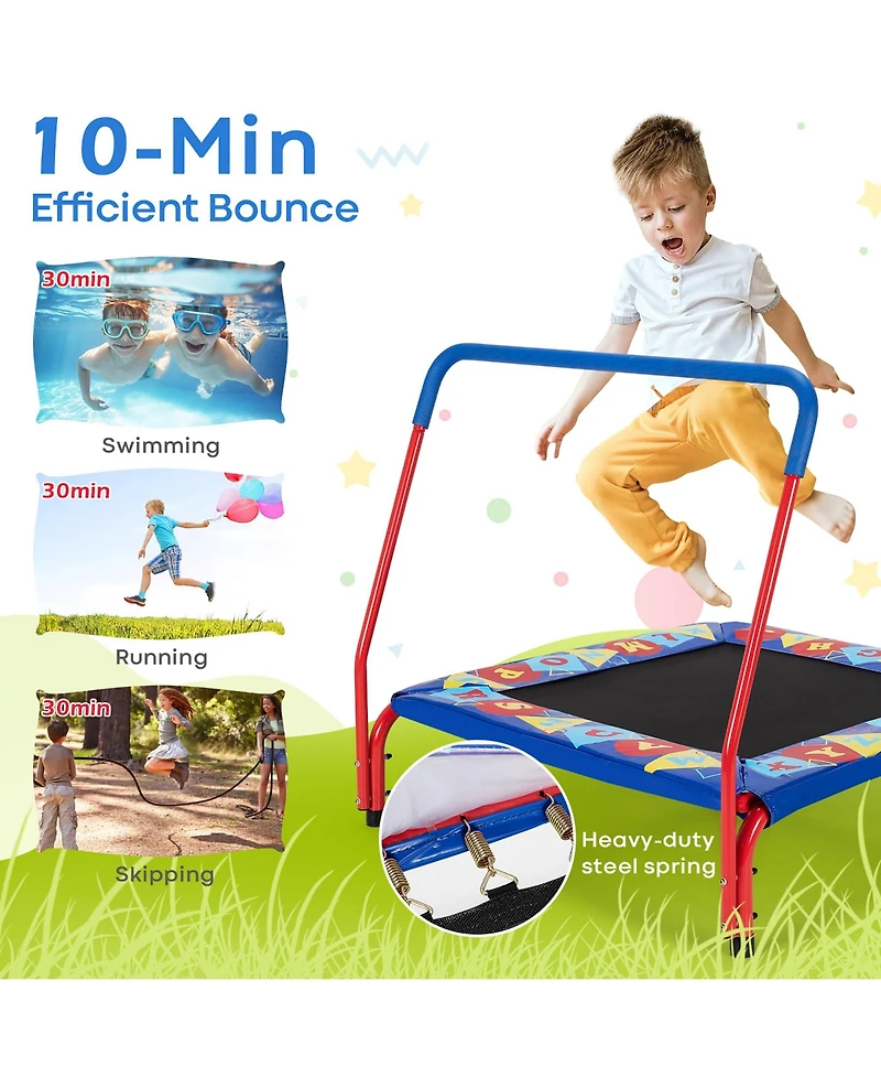 Costway 36" Kids Square Trampoline Indoor Outdoor Rebounder