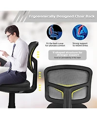 Costway Armless Office Chair Adjustable Swivel Computer Desk Chair