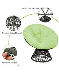 Rattan Papasan Chair Ergonomic Chair 360-degree Swivel