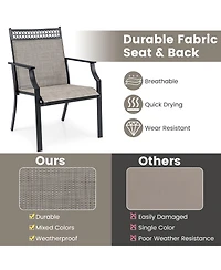 Patio Chairs Set of 2 with All Weather Breathable Fabric High Backrest