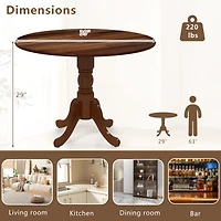 4-Person Dining Table Wooden Kitchen with Solid Rubber Wood Frame for