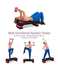 31'' Aerobic Exercise Stepper Cardio Trainer W/Riser Adjustable