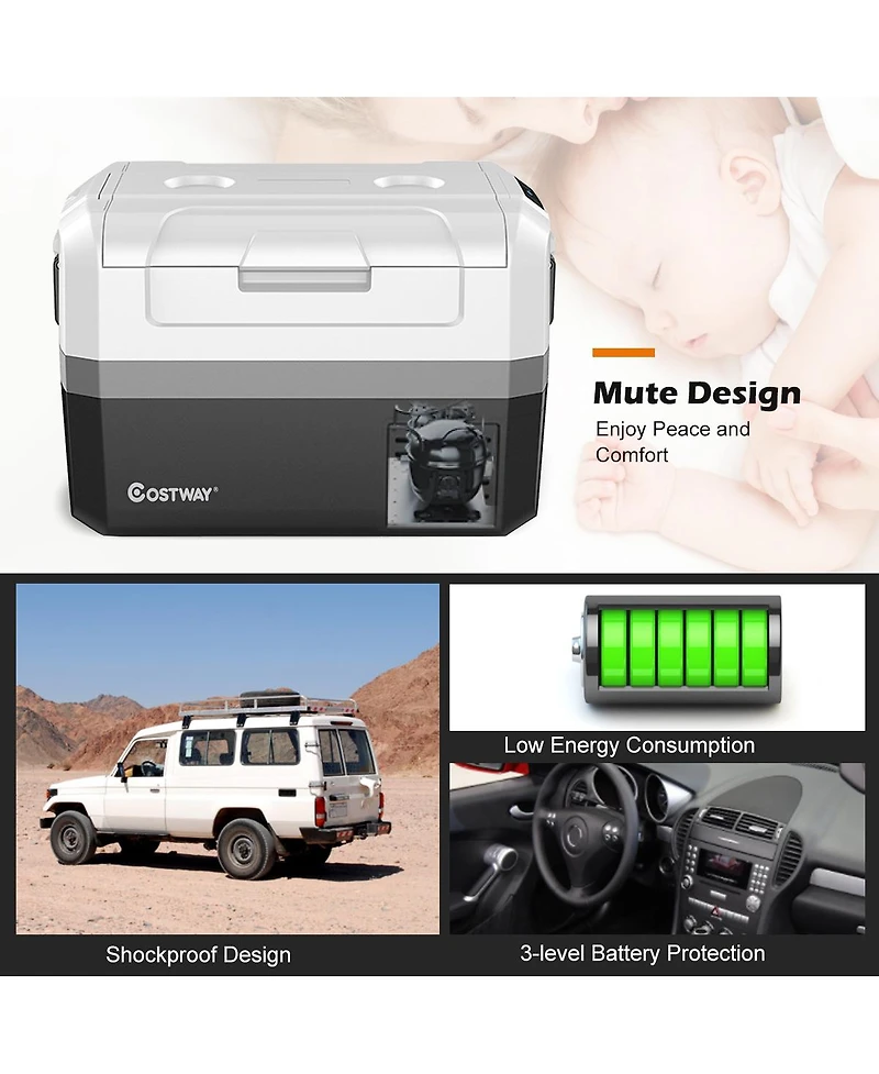 48 Quart Portable Electric Car Cooler Refrigerator Compressor Freezer Camping