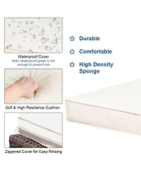 Costway 3PCS Patio Rattan Wicker Bar Table Stools Dining Set Cushioned