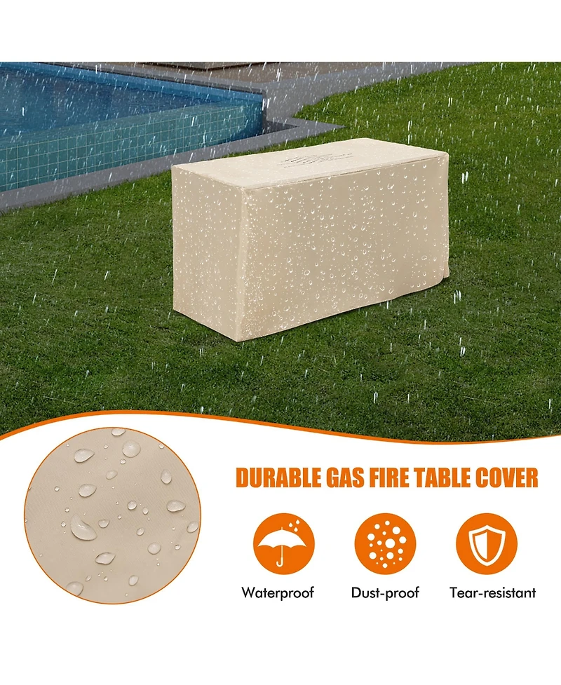 43-inch Propane Gas Fire Pit Table Wood-like Metal Fire Table