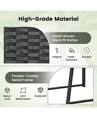 Costway 3pcs Patio Furniture Set Heavy Duty Cushioned Wicker Rattan Chairs Table Outdoor