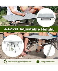 Costway Heavy-Duty Aluminum Camping Table, Folding Outdoor Picnic Table with Carrying Bag