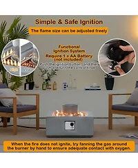 Costway 28'' Patio Fountain Fire Pit Table 50,000 Btu Square Propane Fire Pit