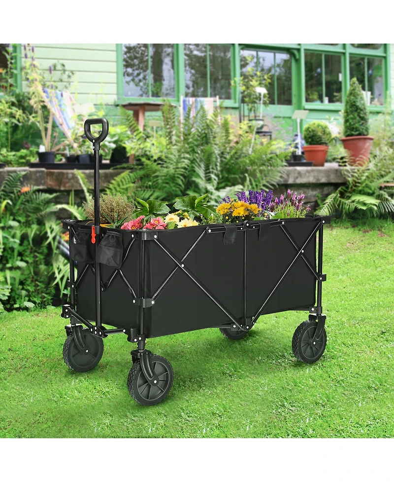 Collapsible Folding Wagon Cart Outdoor Utility Garden Trolley Buggy Shopping Toy