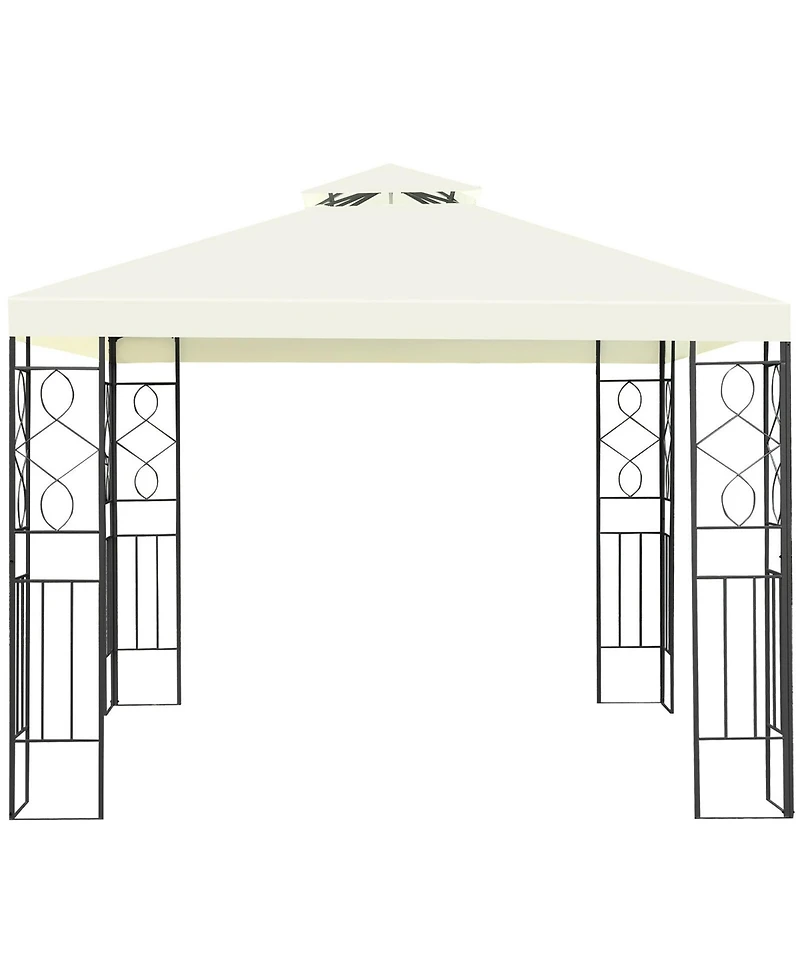 Costway 2 Tier 10'x10' Patio Gazebo Canopy Tent Steel Frame Shelter Awning