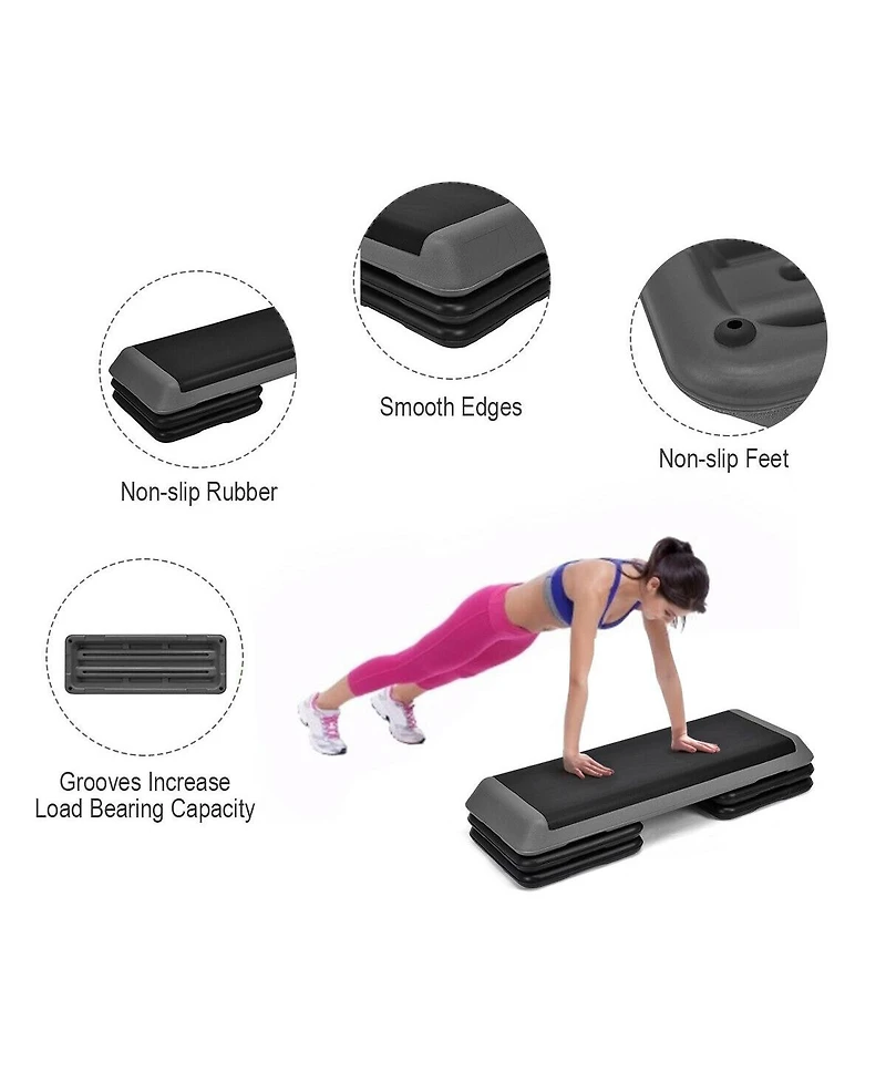 Fitness Aerobic Step Cardio Adjust 4'' - 6'' - 8''