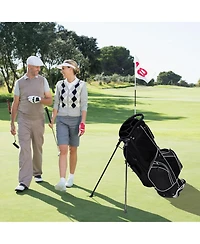 Golf Stand Cart Bag Club w/6 Way Divider Carry Organizer