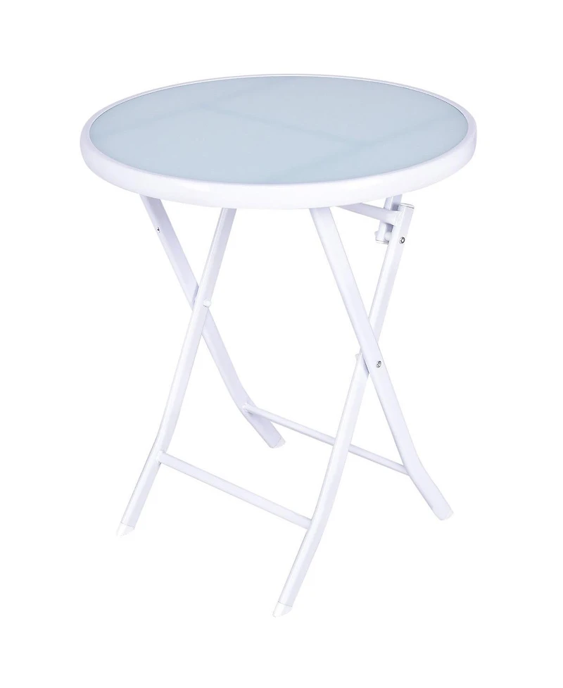 3 Pcs Folding Bistro Table Chairs Set Garden Backyard Patio Furniture