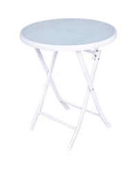 3 Pcs Folding Bistro Table Chairs Set Garden Backyard Patio Furniture