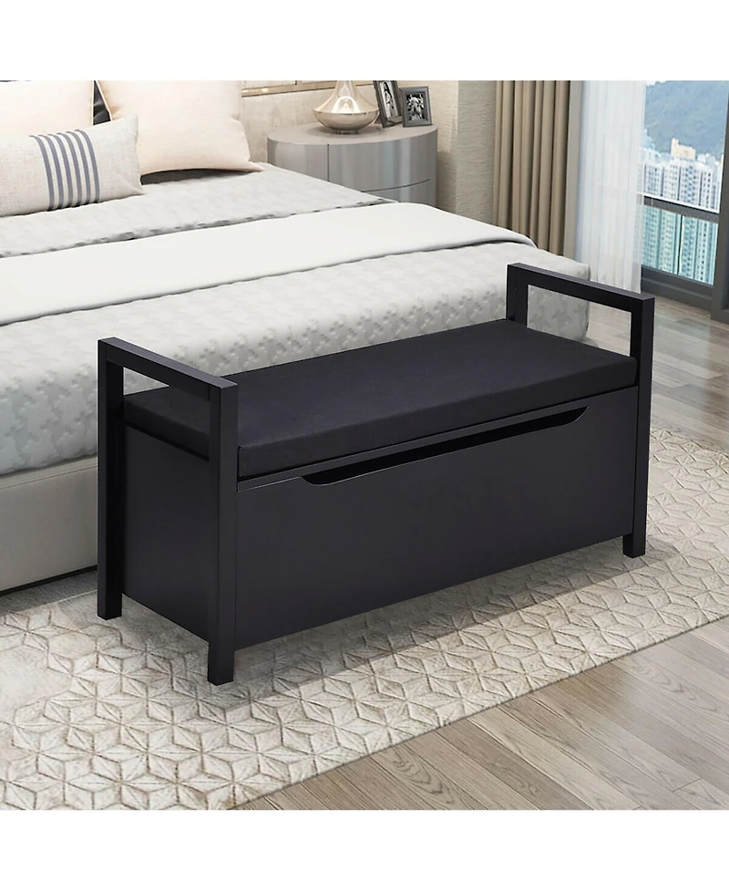 Shoe Bench Storage Rack Cushion Seat Ottoman Bedroom Hallway Entryway