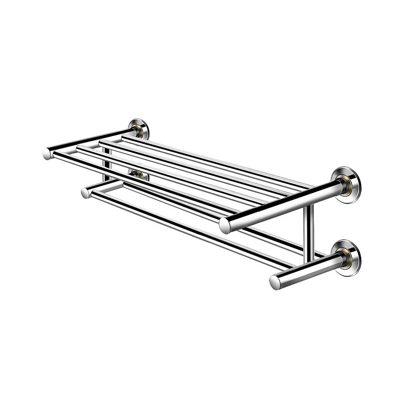 Wall Mounted Towel Rack Bathroom Hotel Rail Holder Storage Shelf Stainless Steel