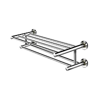 Wall Mounted Towel Rack Bathroom Hotel Rail Holder Storage Shelf Stainless Steel