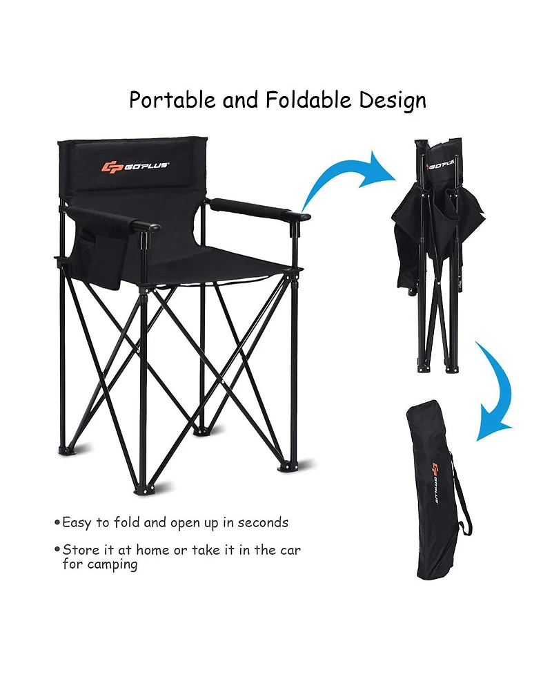 Costway Portable 38'' Oversized High Outdoor Beach Chair