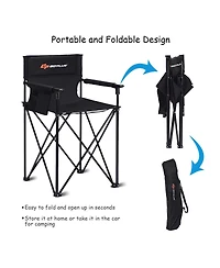 Costway Portable 38'' Oversized High Outdoor Beach Chair