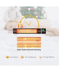 Wall-Mounted Patio Heater 750W/1500W Infrared Heater with 9-Level Adjustable 24H Timer