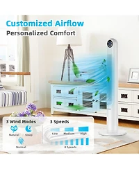 42'' Tower Fan Smart Display Panel 12H Timer 80 Degree Oscillating w/Remote
