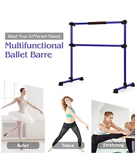 Portable Ballet Barre 4ft Freestanding Adjustable Double Dance Bar