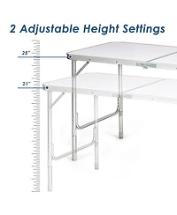 Adjustable Camping Table Aluminum w/ Storage Organizer