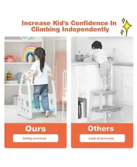 Costway Boys Step Stool Helper w/Armrest for Kitchen Toilet Potty Training