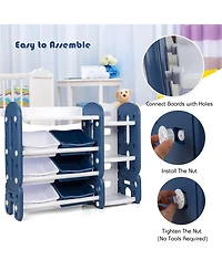 Kids Toy Storage Organizer w/ Bins & Multi-Layer Shelf for Bedroom Playroom