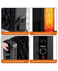 1500W Oil-Filled Heater Portable Radiator Space