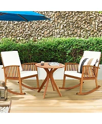 Inolait 27 InchOutdoor Round Solid Wood Coffee Side Bistro Table