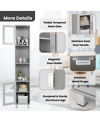 71'' Tall Tower Bathroom Storage Cabinet Organizer Display Shelves Bedroom