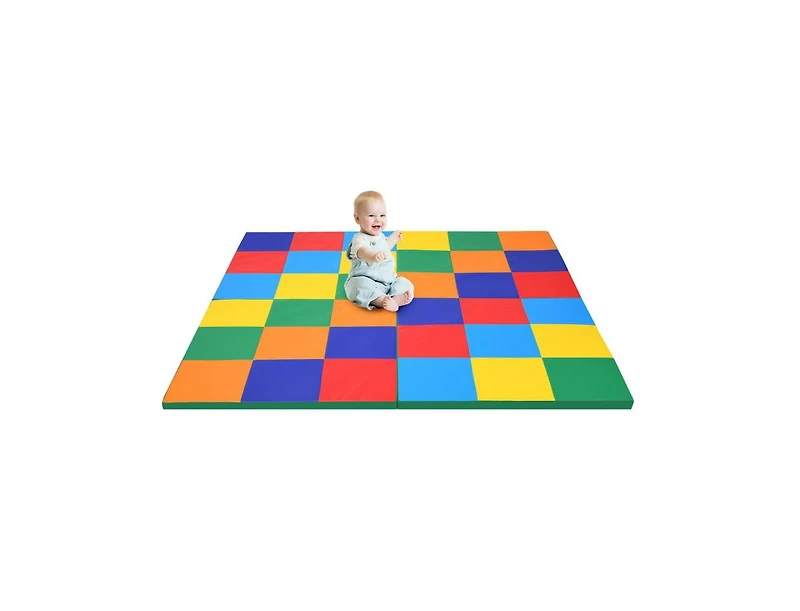 Slickblue 58 Inch Toddler Foam Play Mat Baby Folding Activity Floor Mat