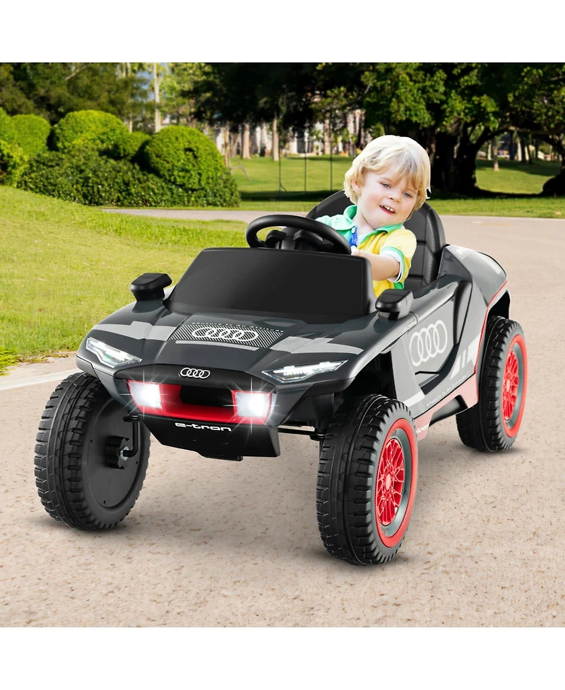 Slickblue Licensed Audi Kids Ride On E-tron Racing Car-Grey