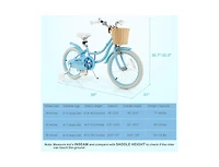 Slickblue 18-Inch Kids Bike with Training Wheels and Adjustable Handlebar Seat-Blue