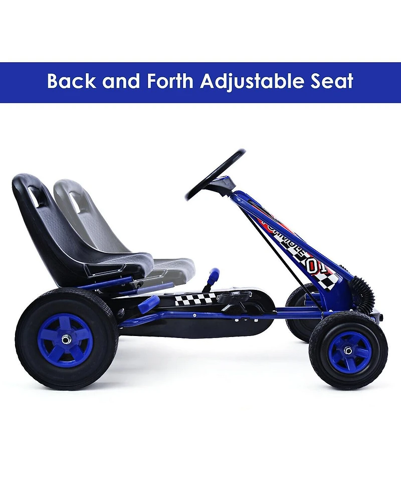 Slickblue 4 Wheels Kids Ride On Pedal Powered Bike Go Kart Racer Car Outdoor Play Toy