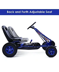 Slickblue 4 Wheels Kids Ride On Pedal Powered Bike Go Kart Racer Car Outdoor Play Toy