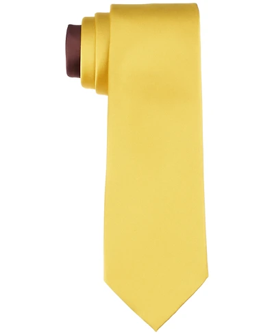 Tayion Collection Men's Yellow Solid Tie