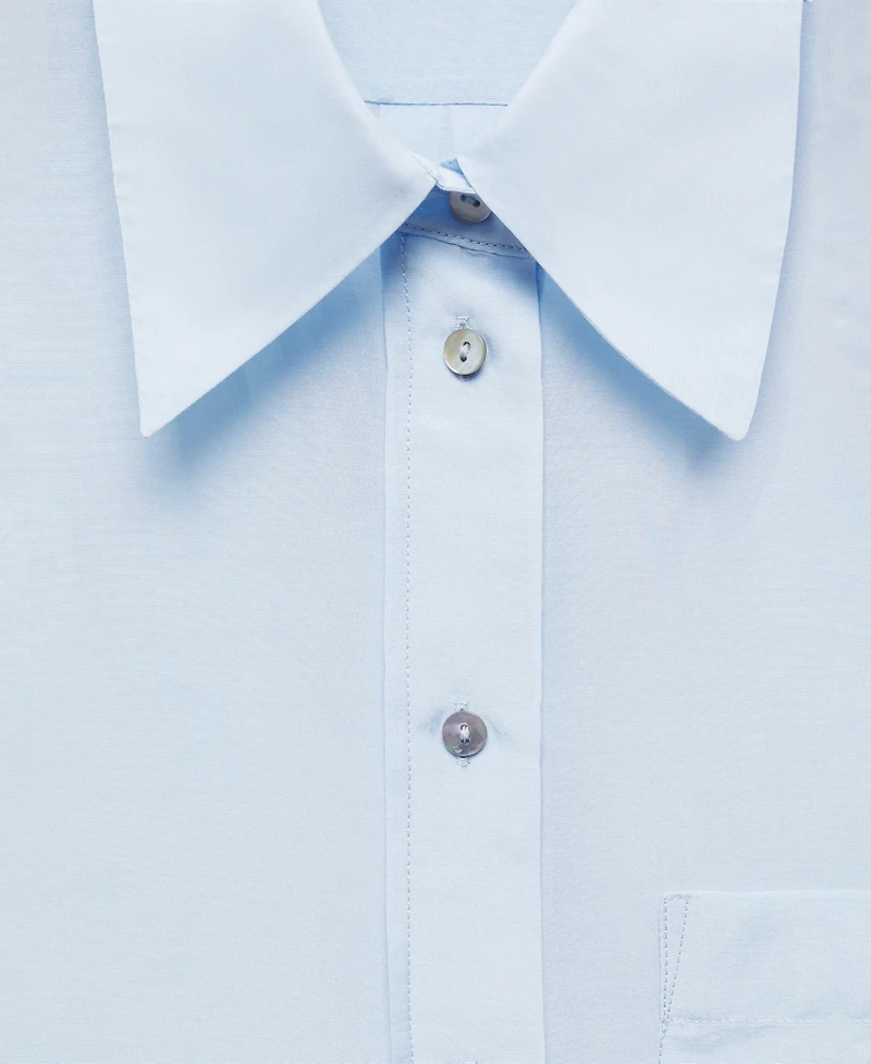 Mango Women's Oversized Silk Cotton Shirt