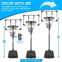 Simplie Fun Adjustable Portable Basketball Hoop System with Stable Base
