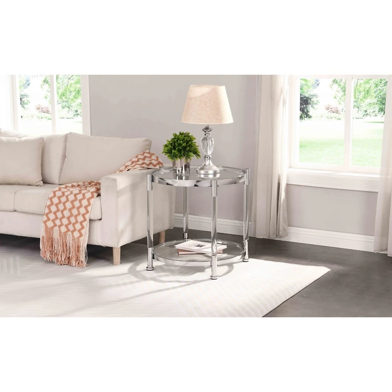 Streamdale Furniture Contemporary Acrylic End Table with Glass Top