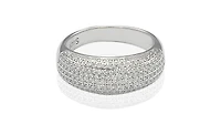 Suzy Levian Sterling Silver Cubic Zirconia Anniversary Band Ring